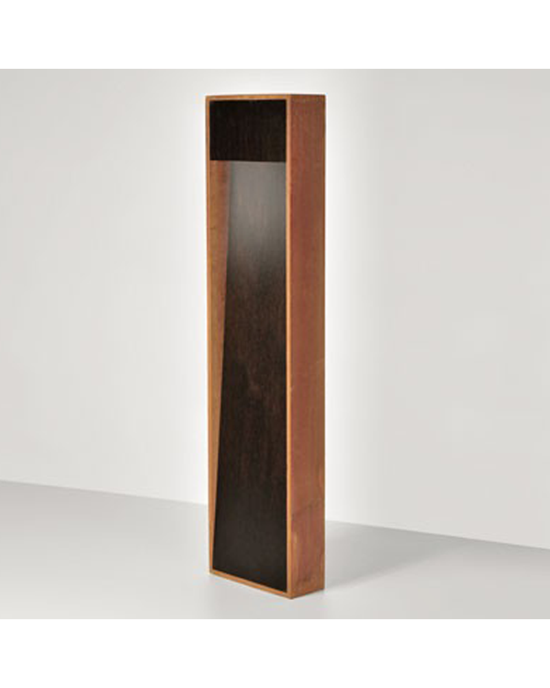 Zen outdoor beacon 50 cm high finished in corten and wood LED 4,5W 3000K IP55