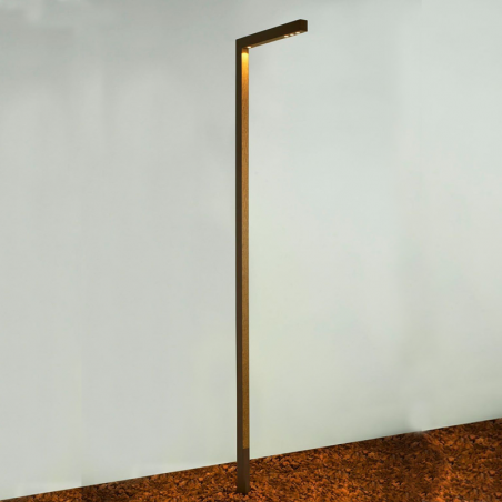 Outdoor street lamp 270cm high in aluminum and wood LED 4x6,4W 3000K IP65