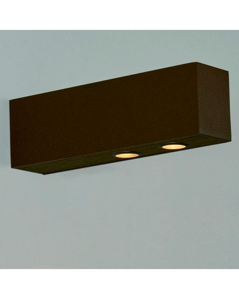 Outdoor wall light in aluminum and wood LED 2x6,4W 3000K IP65
