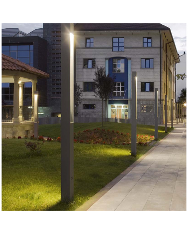 Outdoor lamppost Topa 320-2 270cm high monolithic shape two LED light sources 2x32,1W 3000K IP65