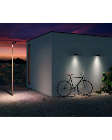 Outdoor wall light in aluminum and wood LED 2x6,4W 3000K IP65