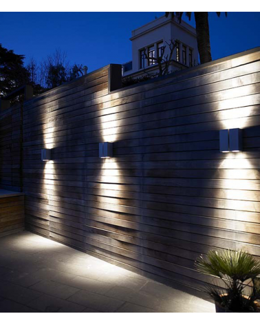 Outdoor wall light Block Out W20 direct or indirect light IP54 GU10 Upper and lower light