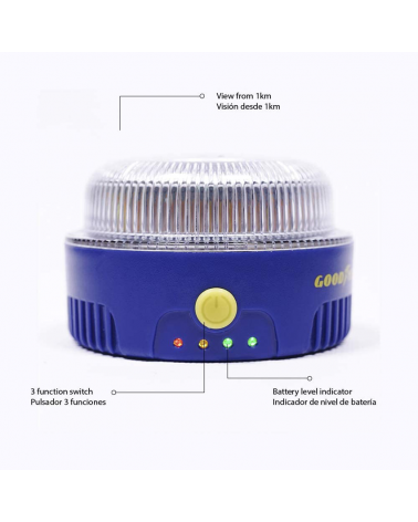 Luz de emergencia GOODYEAR V-16 pila 9V incluida