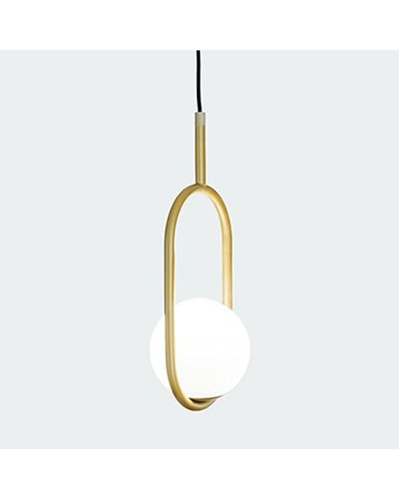 Design ceiling lamp in metal C_BALL S1 with E14 12W opal glass sphere
