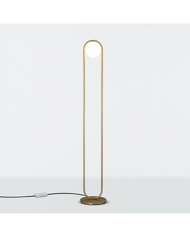 Design floor lamp in metal C_BALL F 158 cm with E14 opal glass sphere