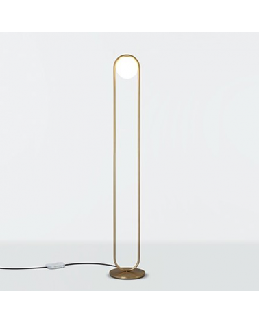 Lámpara de diseño de pie en metal C_BALL F 158 cm con esfera de vidrio opal  E14