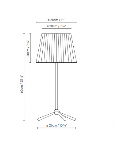 ROYAL F design floor lamp 200 cm with stainless steel tripod. E27 23W pleated fabric lampshade