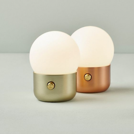 Portable opal glass sphere design LED table lamp KUP CAMP 13 cm 3000K 1,3W