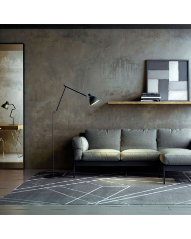 Design floor articulated lamp 113 cm BLUX SYSTEM F30 aluminum lampshade E27 11W