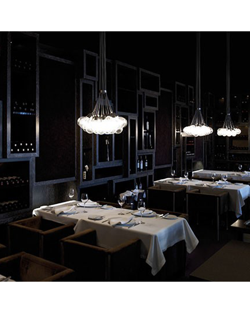 Design ceiling lamp ILDE MAX S19 with 19 LED metal pendant 19x2W 2700k