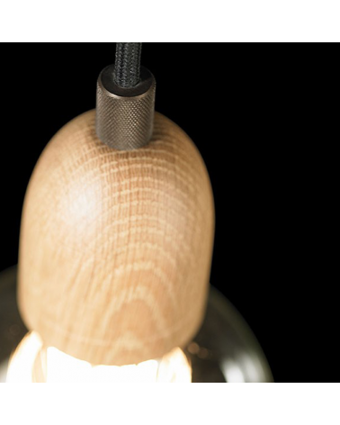 Lámpara de diseño de techo ILDE WOOD MAX S13 con 13 pendel de madera LED 13x2W 2700k