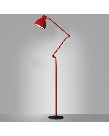 Design lamp articulated floor 113 cm BLUX SYSTEM F50 aluminum lampshade E27 11W