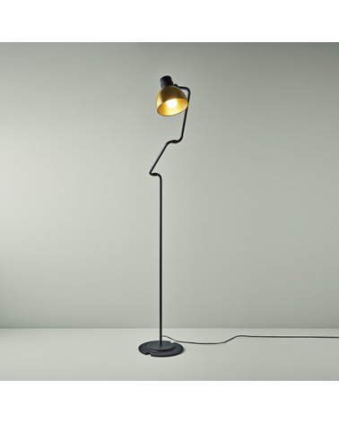 Design lamp articulated floor 113 cm BLUX SYSTEM F50 aluminum lampshade E27 11W