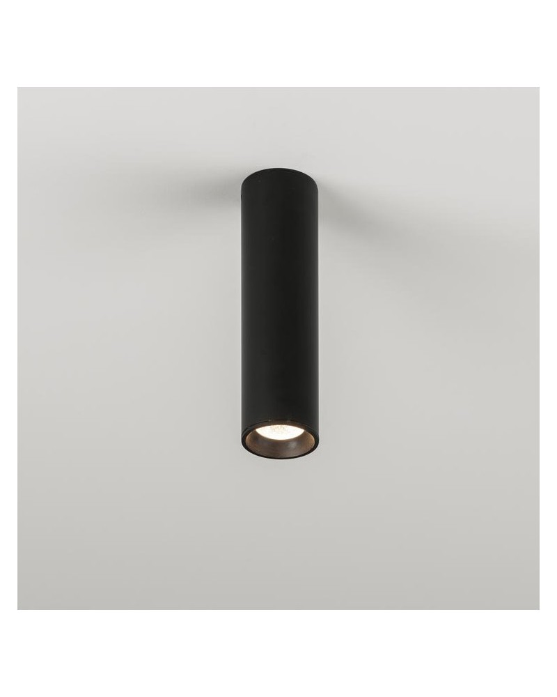 Fixed surface smooth cylinder spotlight 5.5x21cm dimmable steel LED 7W 2700K 665Lm