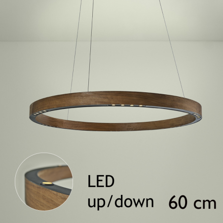 Design ceiling lamp R2 S60 FLAT CANOPY UP / DOWN LED 3x18W and 3x4,5W 3000K in aluminum with ceiling rose