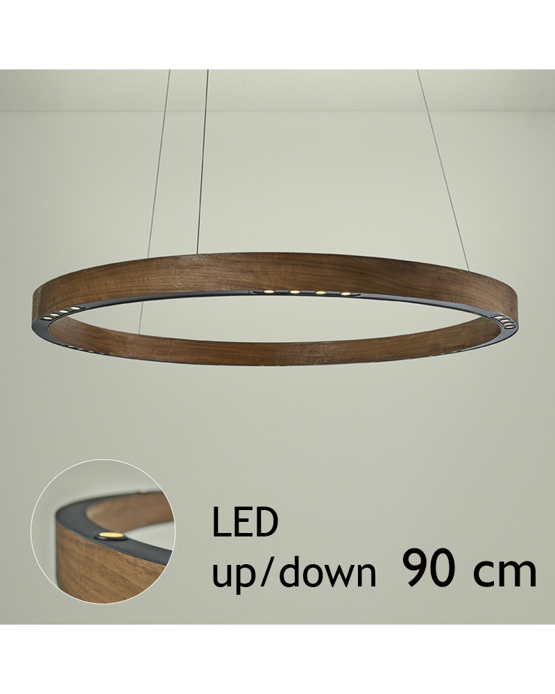 Design ceiling lamp R2 S90 FLAT CANOPY UP / DOWN LED 4x18W and 4x4,5W 3000K in aluminum with ceiling rose