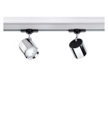 Plain cylinder rail spotlight 7.7cm zamak and aluminum adjustable GU10 single-phase