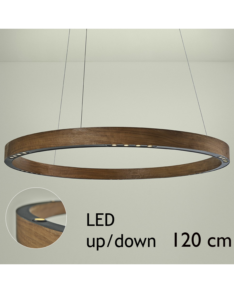 Design ceiling lamp R2 S120 FLAT CANOPY UP / DOWN LED 6x18W and 6x4,5W 3000K in aluminum with ceiling rose