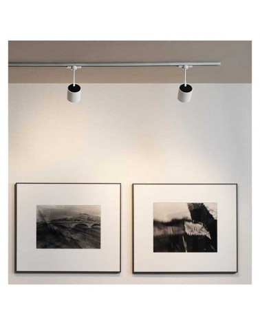 Plain cylinder rail spotlight 7.7cm zamak and aluminum adjustable GU10 single-phase