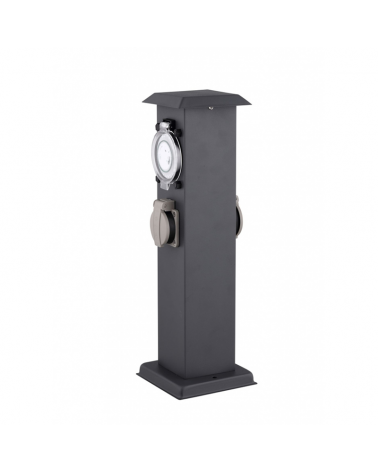 Stainless steel beacon IP44 anthracite finish with 2 watertight plugs with programmable clock