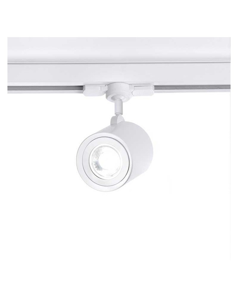Foco de rail cilindro liso 7,7cm zamak y aluminio regulable GU10 monofásica