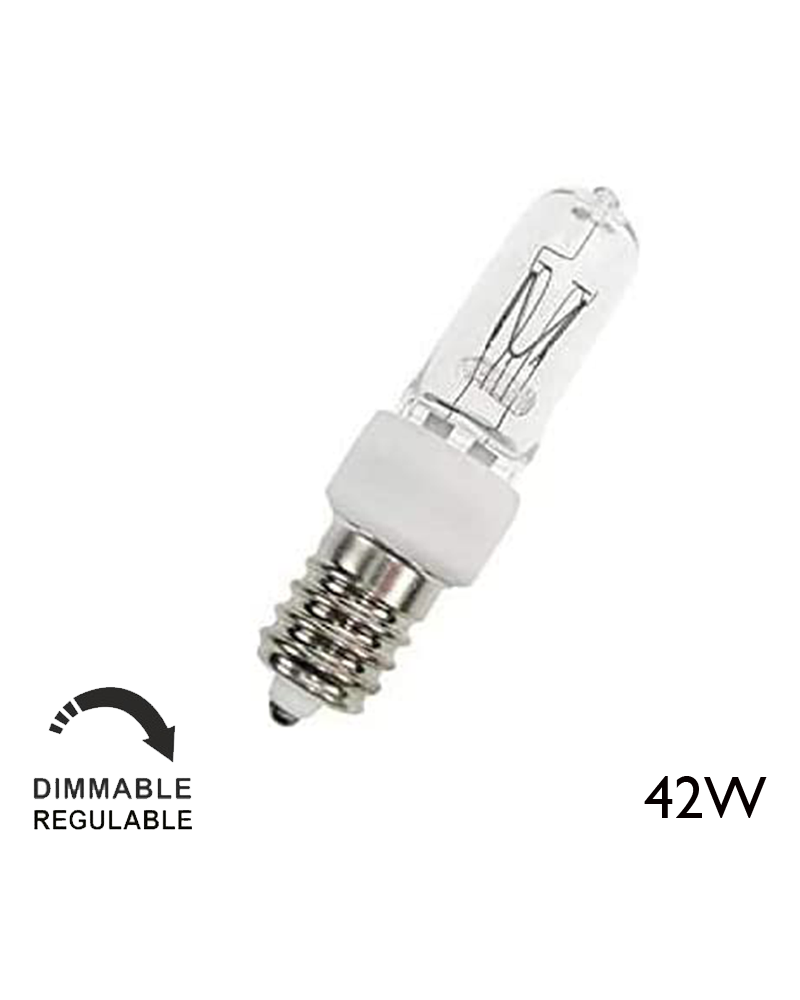 Halógena tubular ECO 42W E14 de luz cálida y regulable