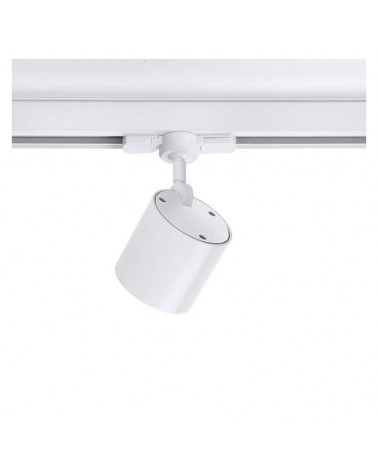 Foco de rail cilindro liso 7,7cm zamak y aluminio regulable GU10 monofásica