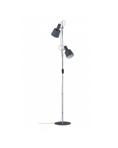 Floor lamp 152cm with two dark gray and chrome 2x20W E14 spotlights