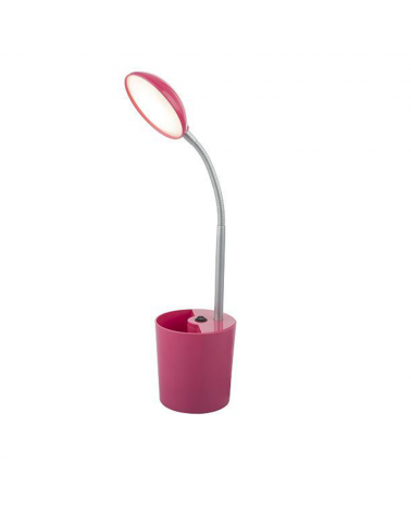 Flexo with metal pencil holder in pink finish 6W LED