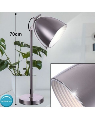 70cm metal lamp with silver finish 60W E27