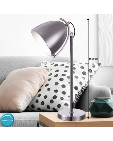 70cm metal lamp with silver finish 60W E27