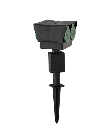 Spike with 4 watertight sockets for exteriors 44cm IP44