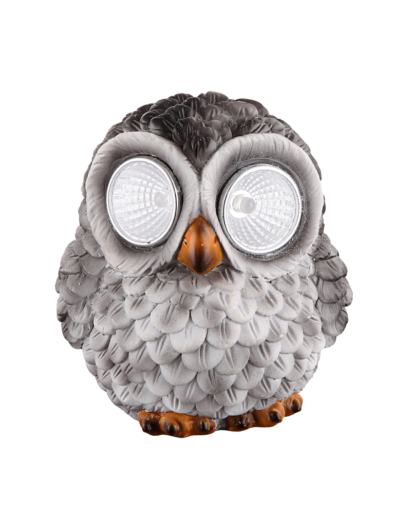 Grey owl solar lamp 9cm 0,024W 3V LED