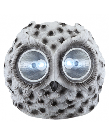 Solar lamp owl shape white 10cm LED IP44