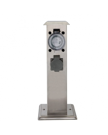 40 cm stainless steel beacon IP44 gray finish with 2 watertight plugs with programmable clock