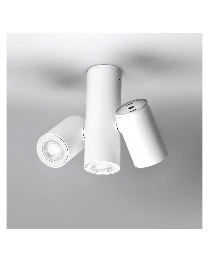 Foco tres cilindros 7cm acero zamak y aluminio regulable GU10 orientable