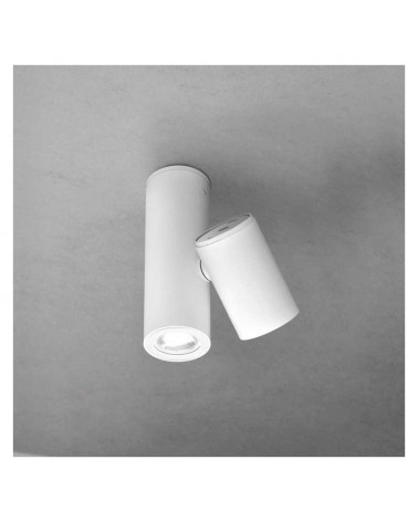 Foco dos cilindros 7cm acero zamak y aluminio regulable GU10 orientable