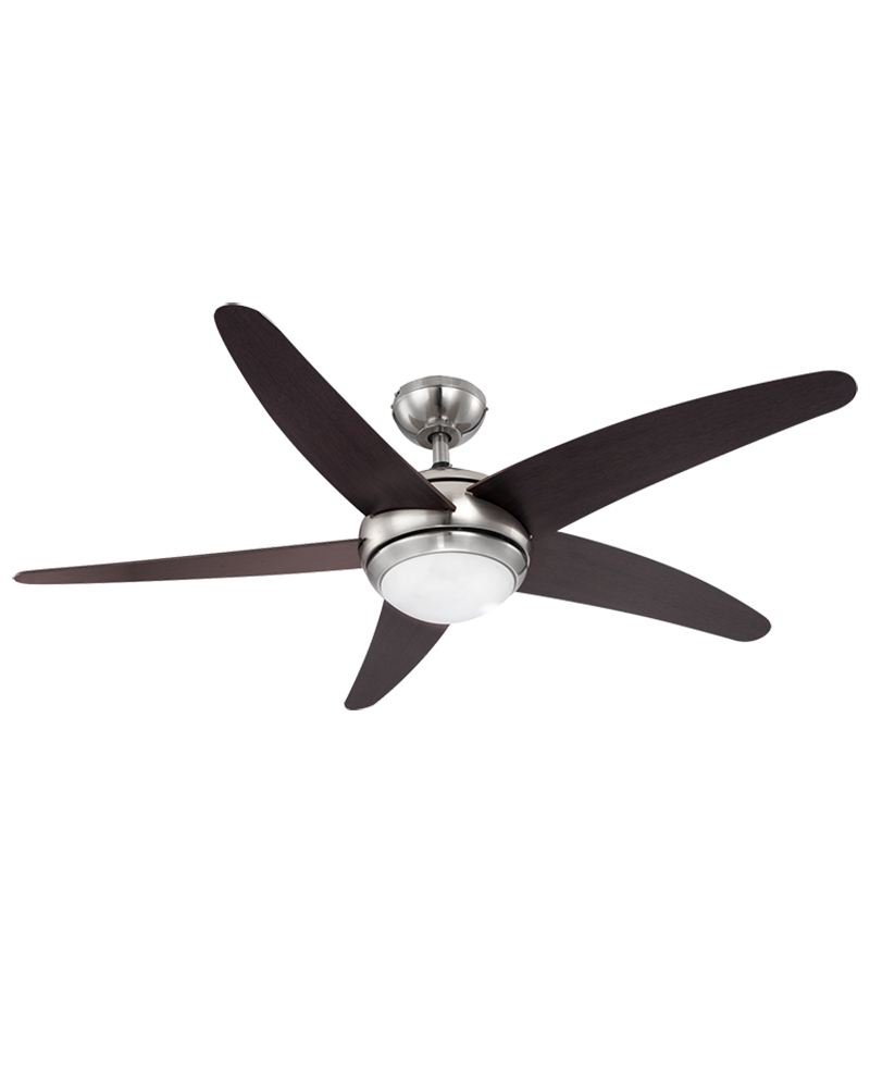 Ceiling fan 132cm brown finish with E14 light source 55W motor