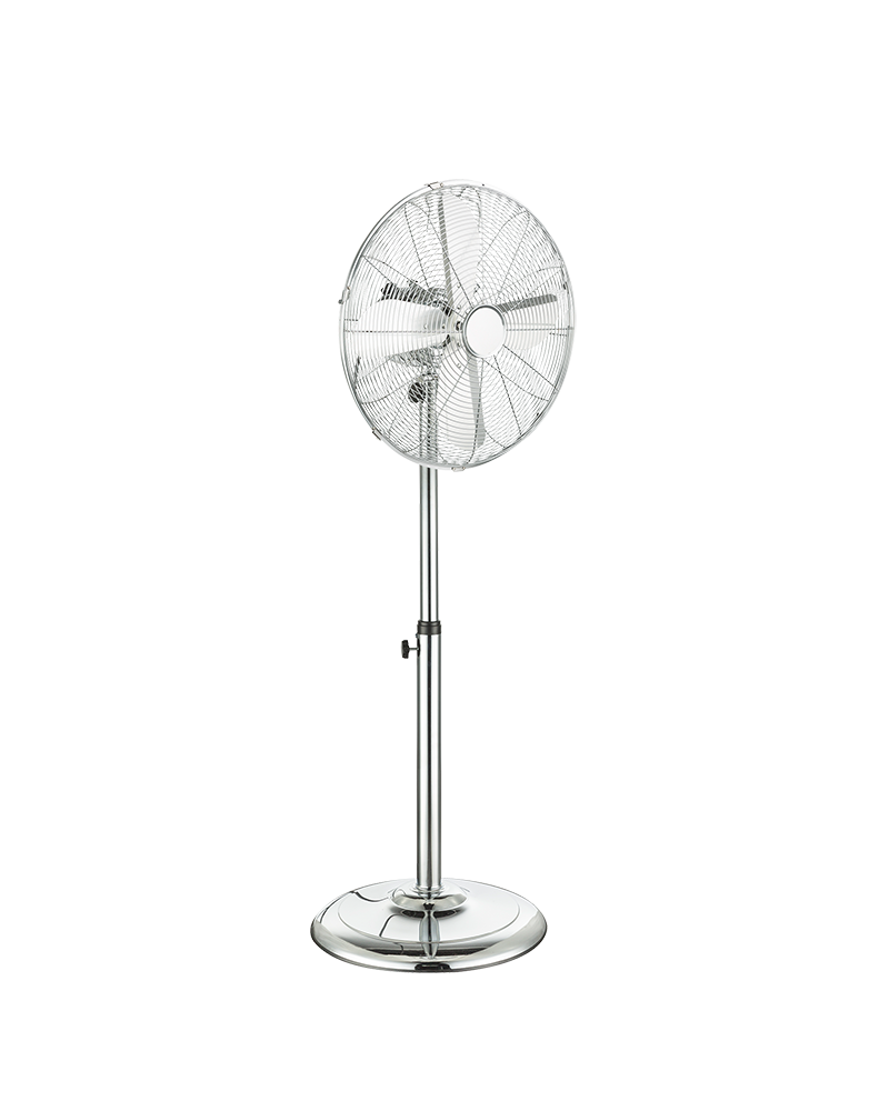 Ventilador de pie 123cm de metal acabado en cromo 50W