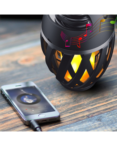 LED table lamp 16,5cm IP65 flashlight and speaker