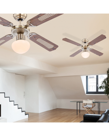 106.6cm ceiling fan oak finish with E27 60W light source