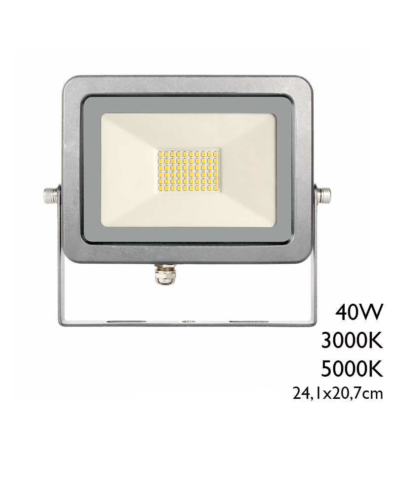 Outdoor projector 24.1cm gray finish 40W IP65 3000K