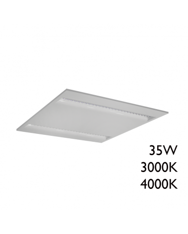 Panel LED de empotrar de aluminio acabado blanco 35W 60x60cm +50.000h
