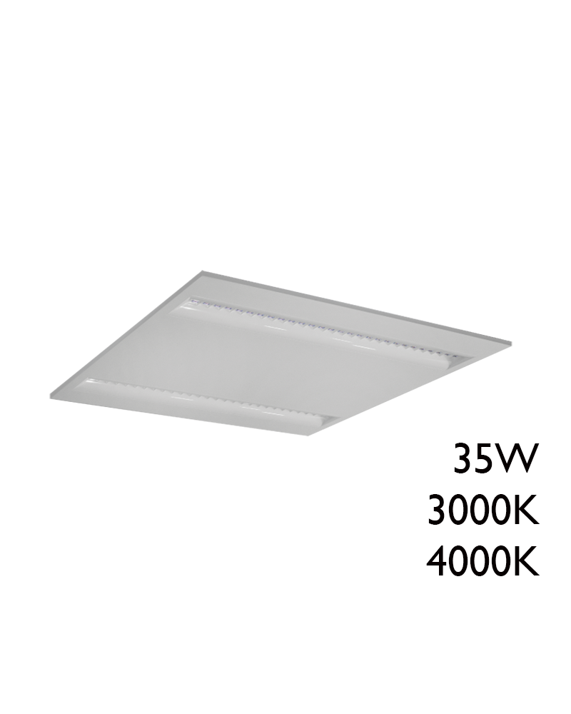 White finish aluminum recessed LED panel 35W 60x60cm + 50,000h