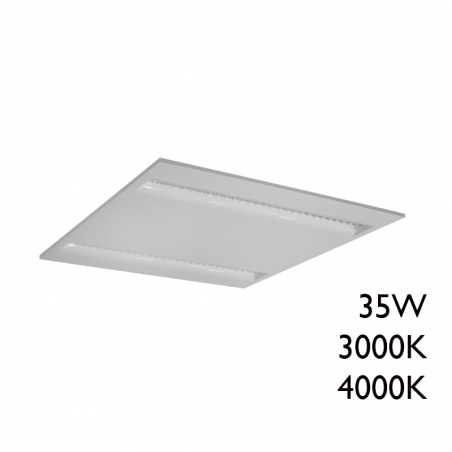 Panel LED de empotrar de aluminio acabado blanco 35W 60x60cm +50.000h