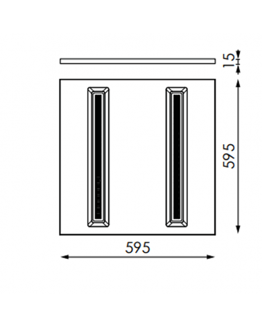 White finish aluminum recessed LED panel 35W 60x60cm + 50,000h