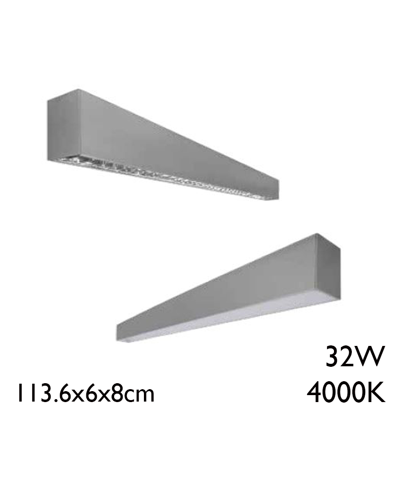 32W aluminum LED ceiling lamp 113.6cm white light 4000K + 50,000h