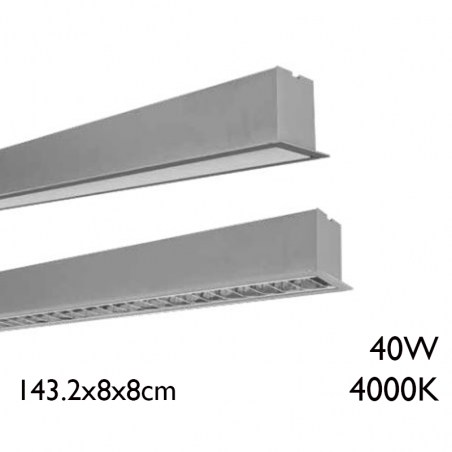 Panel LED de empotrar de aluminio 40W 143,2cm 4000K +50.000h