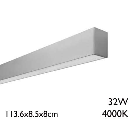 Panel LED de superficie de aluminio 32W 113,6cm 4000K +50.000h