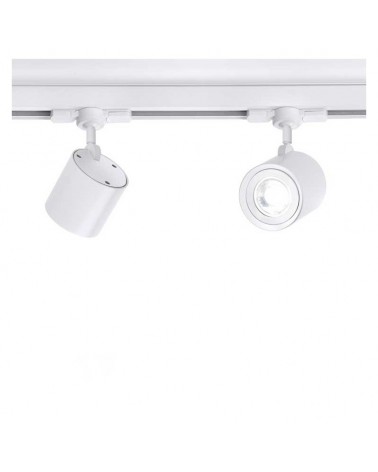 GU10 zamak and aluminum smooth cylinder rail spotlight adjustable three-phase 7.7cm